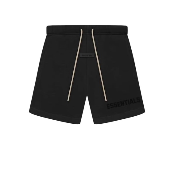 NWT FEAR OF GOD JET BLACK DRAWSTRING SHORT - Picture 1 of 5